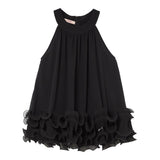 Liu Jo Top tinta unita con Balze Nero per Bambina GA4232 NERO LIU JO 