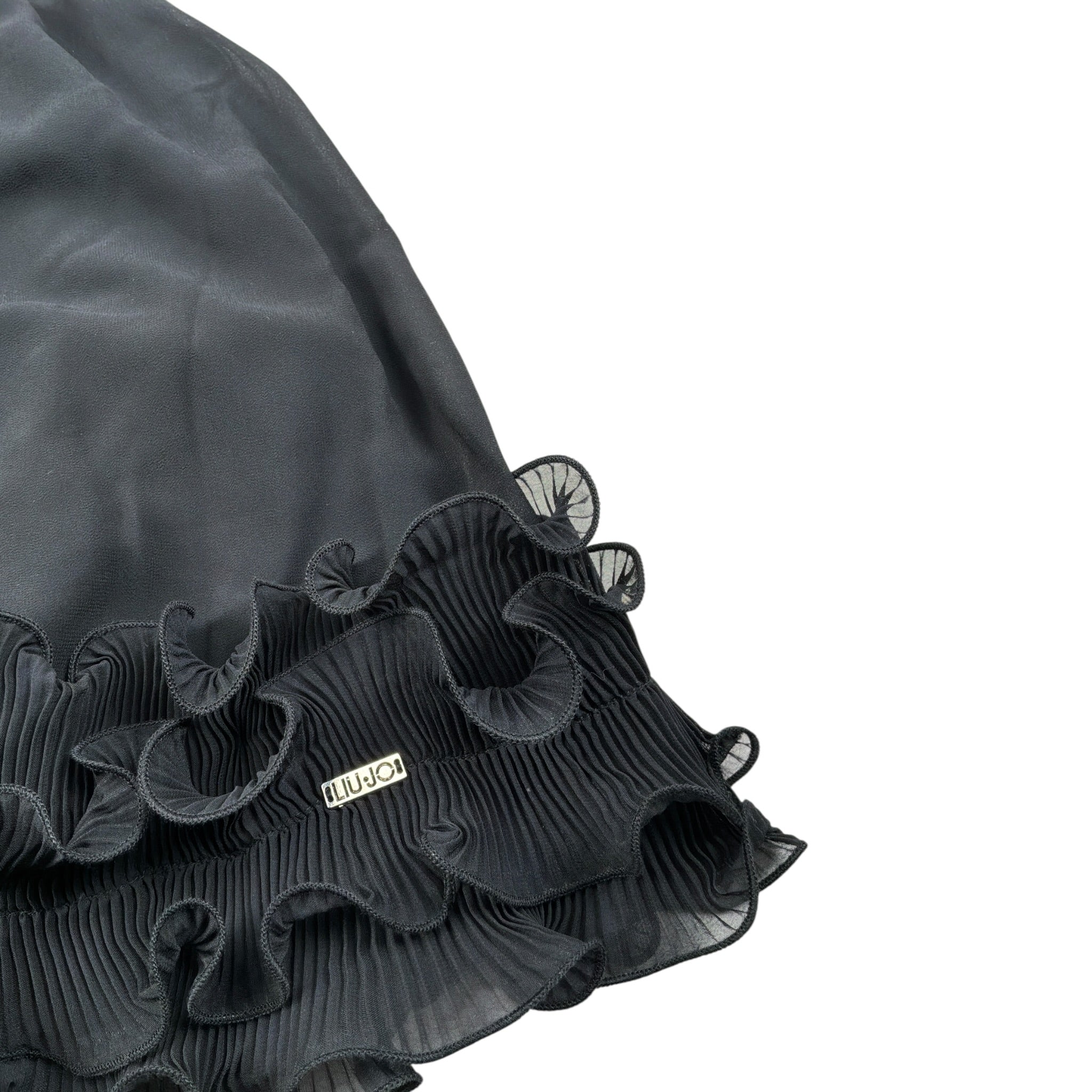 Liu Jo Top tinta unita con Balze Nero per Bambina GA4232 NERO LIU JO 