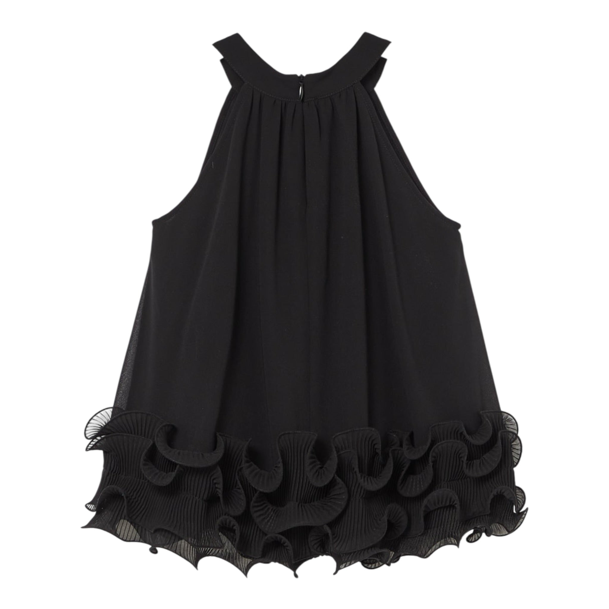 Liu Jo Top tinta unita con Balze Nero per Bambina GA4232 NERO LIU JO 
