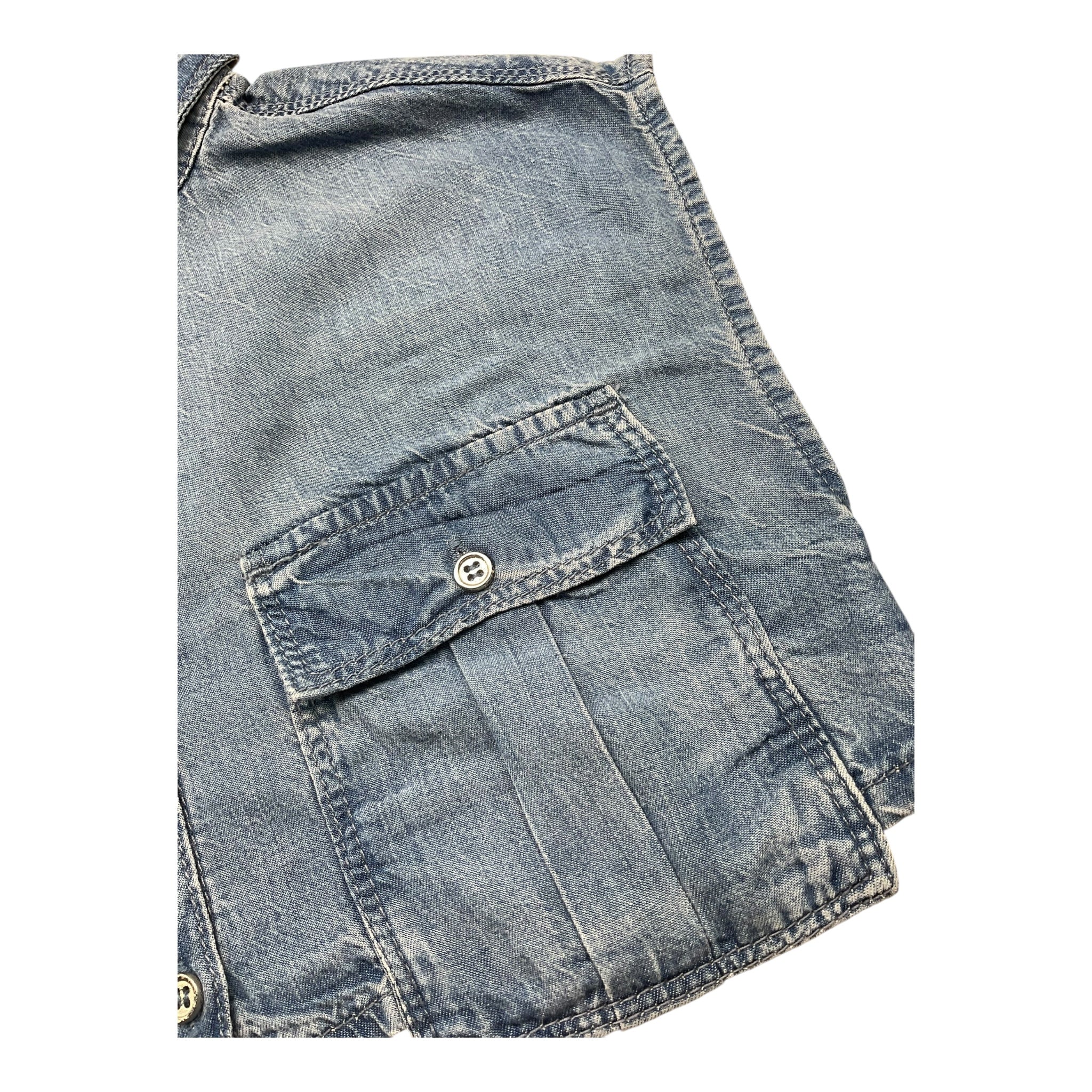 Liu Jo Camicia Giromanica In Denim  per Bambina GA5103 BLU LIU JO 