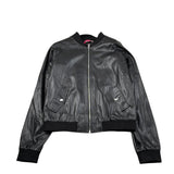 Liu Jo Giubbino In Ecopelle Tinta Unita con Zip per Bambina GA5208 NERO LIU JO 