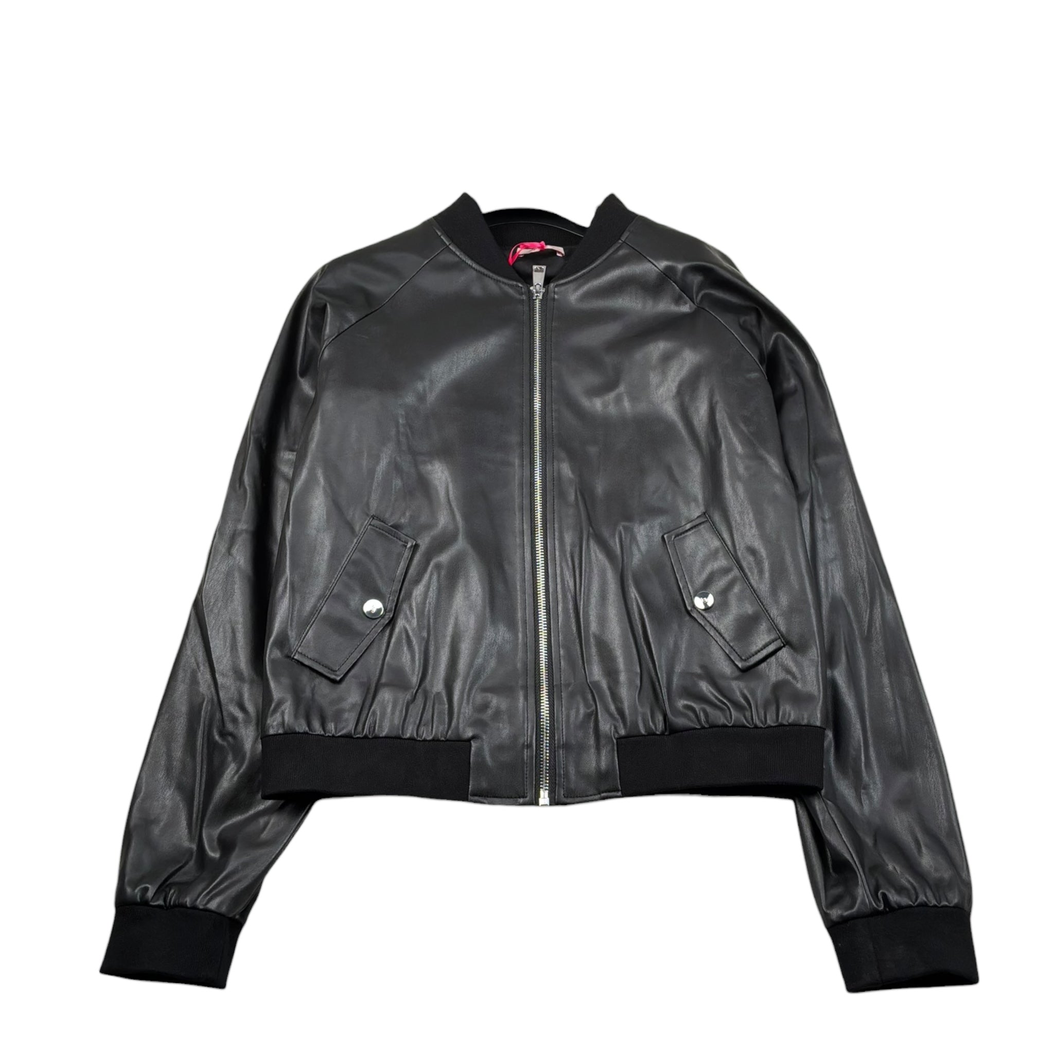 Liu Jo Giubbino In Ecopelle Tinta Unita con Zip per Bambina GA5208 NERO LIU JO 