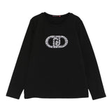 Liu Jo Shirt Girocollo tinta unita con Stampa Nero per Bambina GF5008 NERO LIU JO 
