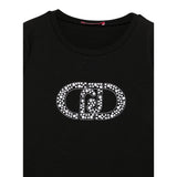Liu Jo Shirt Girocollo tinta unita con Stampa Nero per Bambina GF5008 NERO LIU JO 