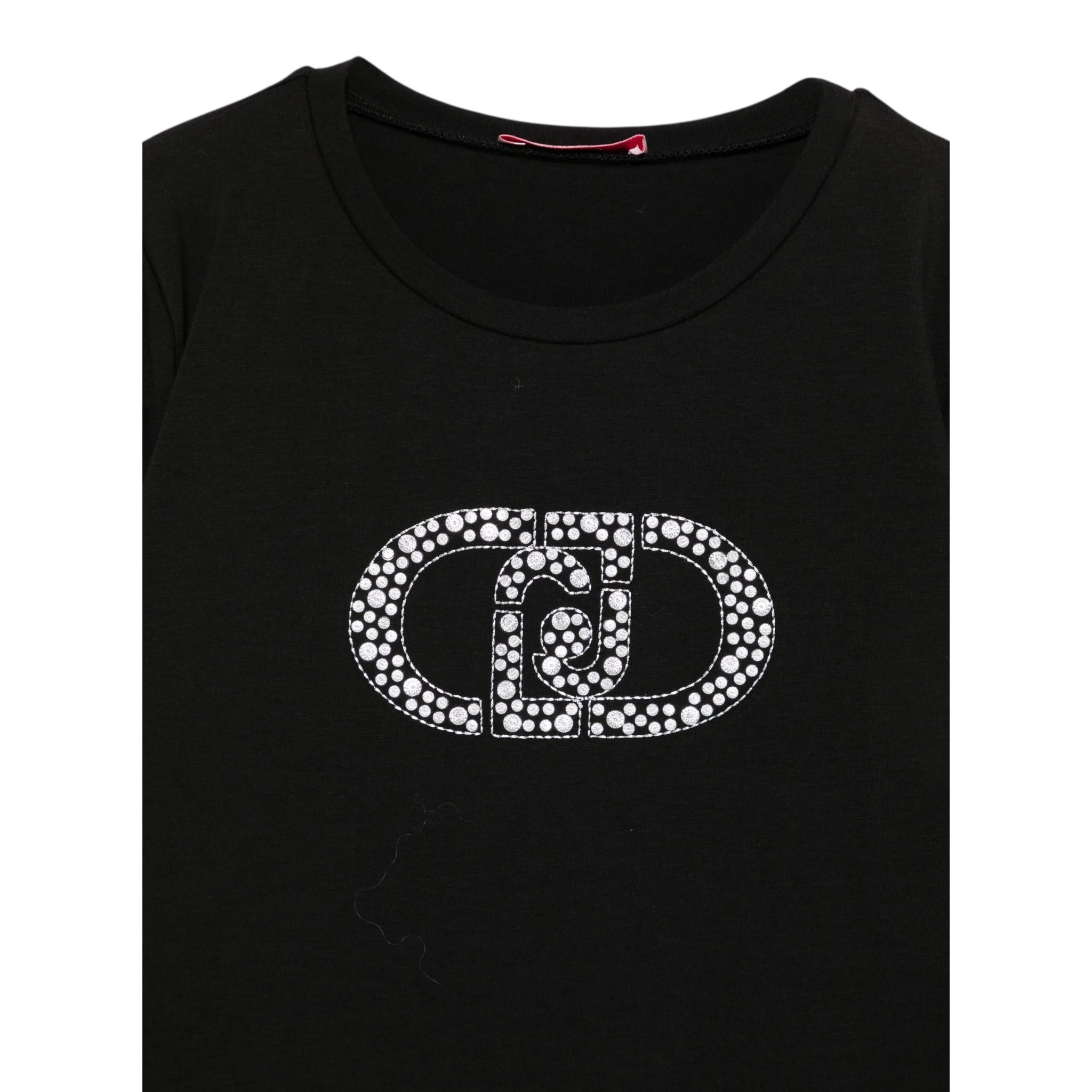 Liu Jo Shirt Girocollo tinta unita con Stampa Nero per Bambina GF5008 NERO LIU JO 