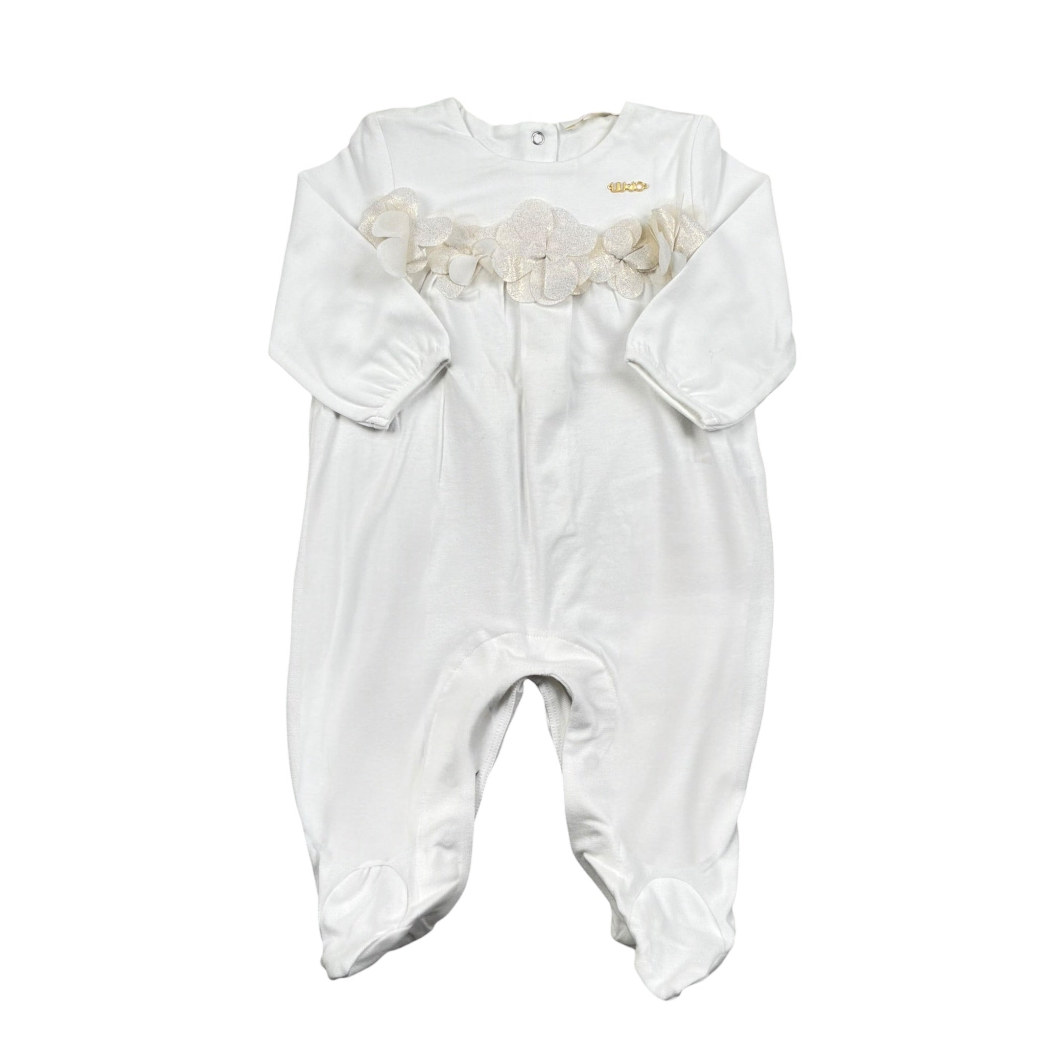 Liu Jo Tutina Tinta Unita con Applicazioni per Neonata H18059 BIANCO LIU JO 