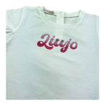 Liu Jo T-Shirt Girocollo Tinta Unita con Brillantini per Neonata HA5037 BIANCO LIU JO 