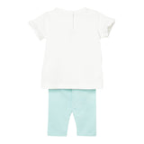 Liu Jo Completo 2 Pezzi T-Shirt-Leggins per Neonata HA5061 BIANCO/VERDE ACQUA LIU JO 