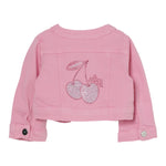Liu Jo Giubbino In Denim Tinta Unita con Brillantini per Neonata HA5069X ROSA LIU JO 