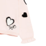 Liu Jo Maglia Girocollo tinta unita con Ricami Rosa per Neonata HF5045 ROSA LIU JO 