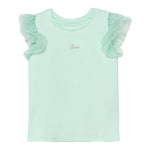 Liu Jo T-Shirt Girocollo Tinta Unita con Logo per Neonata K5GI18K6YW4 VERDE ACQUA LIU JO 