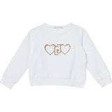 Liu Jo Felpa Chiusa Girocollo Tinta Unita con Logo per Bambina KA5014J BIANCO LIU JO 
