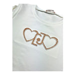 Liu Jo Felpa Chiusa Girocollo Tinta Unita con Logo per Bambina KA5014J BIANCO LIU JO 