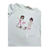 Liu Jo T-Shirt Girocollo Tinta Unita con Brillantini per Neonata KA5020NX BIANCO LIU JO 