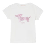 Liu Jo T-Shirt Girocollo Tinta Unita con Brillantini per Bambina KA5021XXJ BIANCO LIU JO 