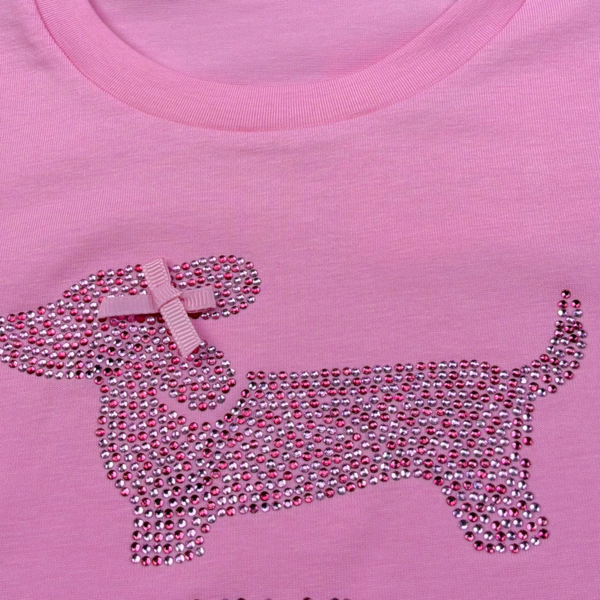 Liu Jo T-Shirt Girocollo Tinta Unita con Brillantini per Neonata KA5021XX ROSA LIU JO 