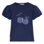 Liu Jo T-Shirt Girocollo Tinta Unita con Stampa per Neonata KA5041NX BLU LIU JO 