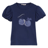 Liu Jo T-Shirt Girocollo Tinta Unita con Stampa per Neonata KA5041NX BLU LIU JO 