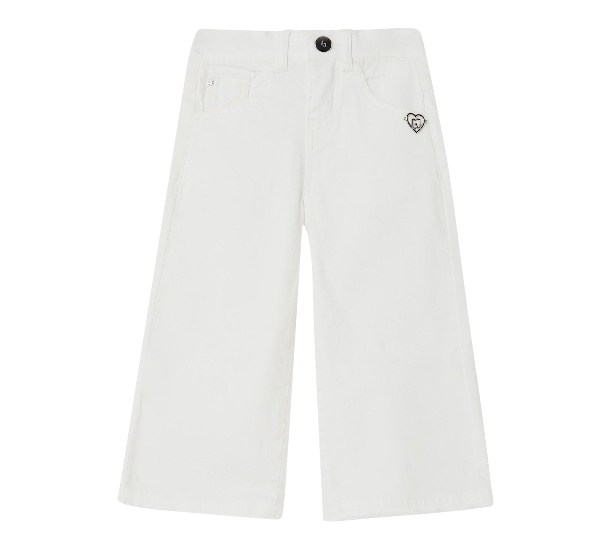 Liu Jo Jeans Tinta Unita Modello Palazzo per Bambina KA5047 BIANCO LIU JO 