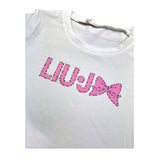 Liu Jo T-Shirt Girocollo Tinta Unita con Brillantini per Neonata KA5081NX BIANCO LIU JO 