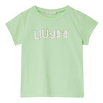 Liu Jo T-Shirt Girocollo Tinta Unita con Brillantini per Neonata KA5081NX VERDE LIU JO 