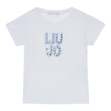 Liu Jo T-Shirt Girocollo Tinta Unita con Brillantini per Bambina KA5094XX BIANCO LIU JO 