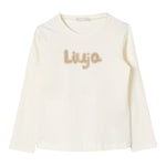 Liu Jo Shirt Tinta Unita Girocollo con Brillantini per Neonata KF4069X PANNA LIU JO 