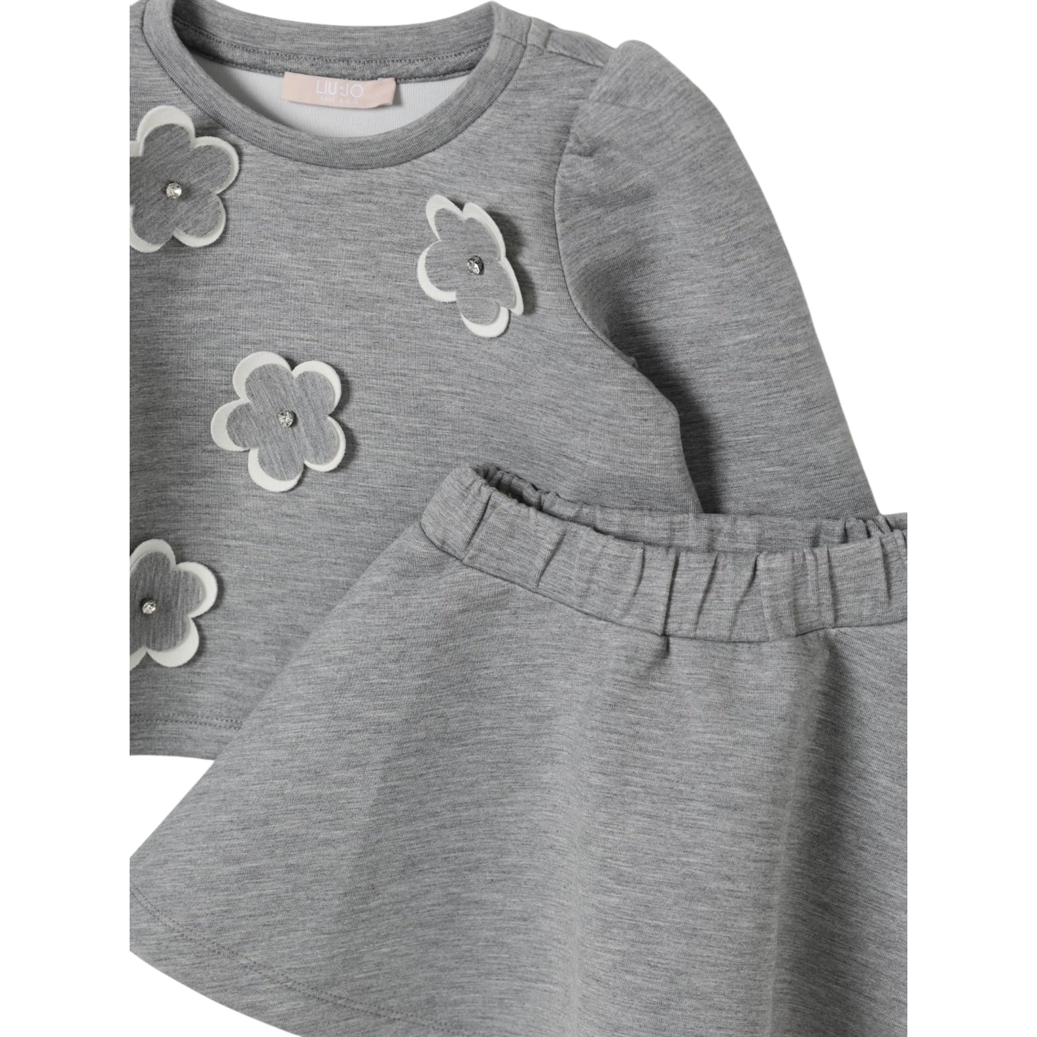 Liu Jo Completo 2 Pezzi Felpa-Pantalone tinta unita Grigio per Bambina KF5077J GRIGIO LIU JO 