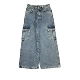 Lu Lu By Miss Grant Jeans tinta unita Modello con Tasconi Azzurro per Bambina LL2991 AZZURRO LU LU BY MISS GRANT 