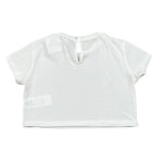 Lu Lu By Miss Grant T-Shirt Crop Tinta Unita con Brillantini per Bambina LL3615 BIANCO LU LU BY MISS GRANT 