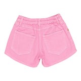 M+E' Short In Denim Tinta Unita con Girovita Regolabile per Bambina UE1704J ROSA M+E' 