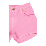 M+E' Short In Denim Tinta Unita con Girovita Regolabile per Bambina UE1704J ROSA M+E' 