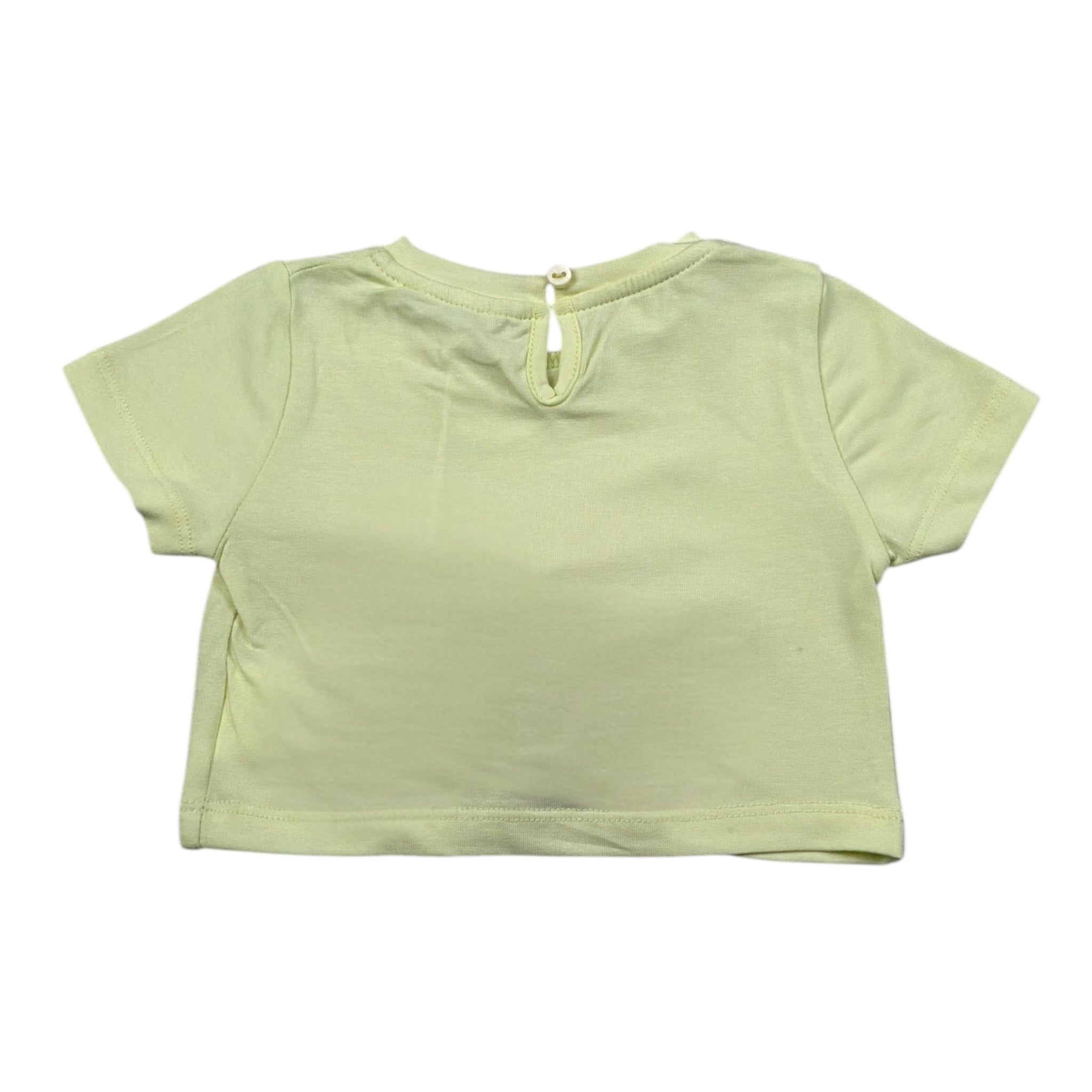 M+E' T-Shirt Girocollo Tinta Unita con Fiocco per Bambina UE1747 GIALLO M+E' 