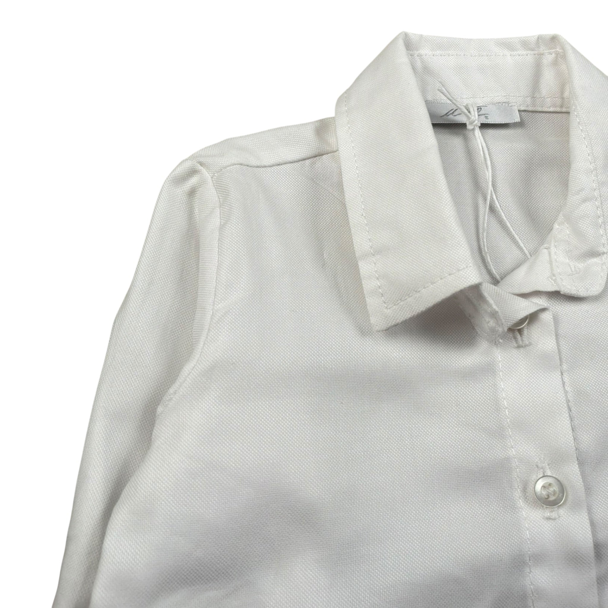 M+E' Camicia Manica Lunga Tint Unita Bianco per Bambino UE0448 BIANCO M+E' 