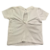 M+E' T-Shirt Girocollo Tinta Unita con Stampa per Bambina UE0909 BIANCO M+E' 