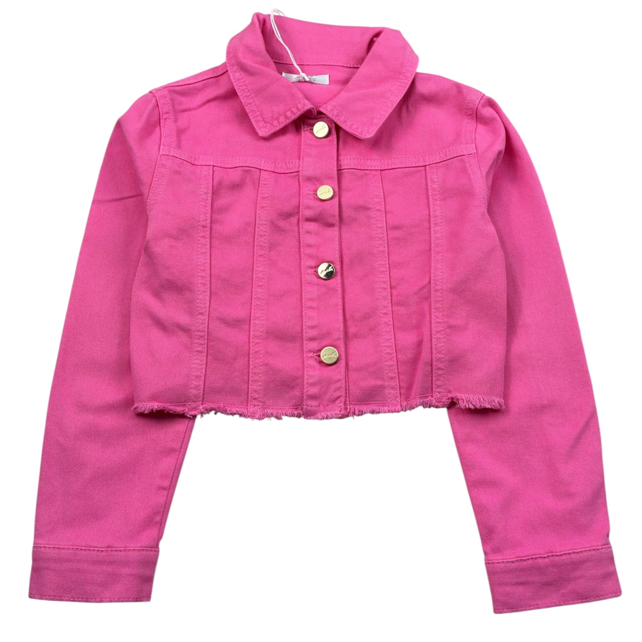 M+E' Giubbino In Denim tinta unita Fuxia per Bambina UE1299 FUXIA M+E' 