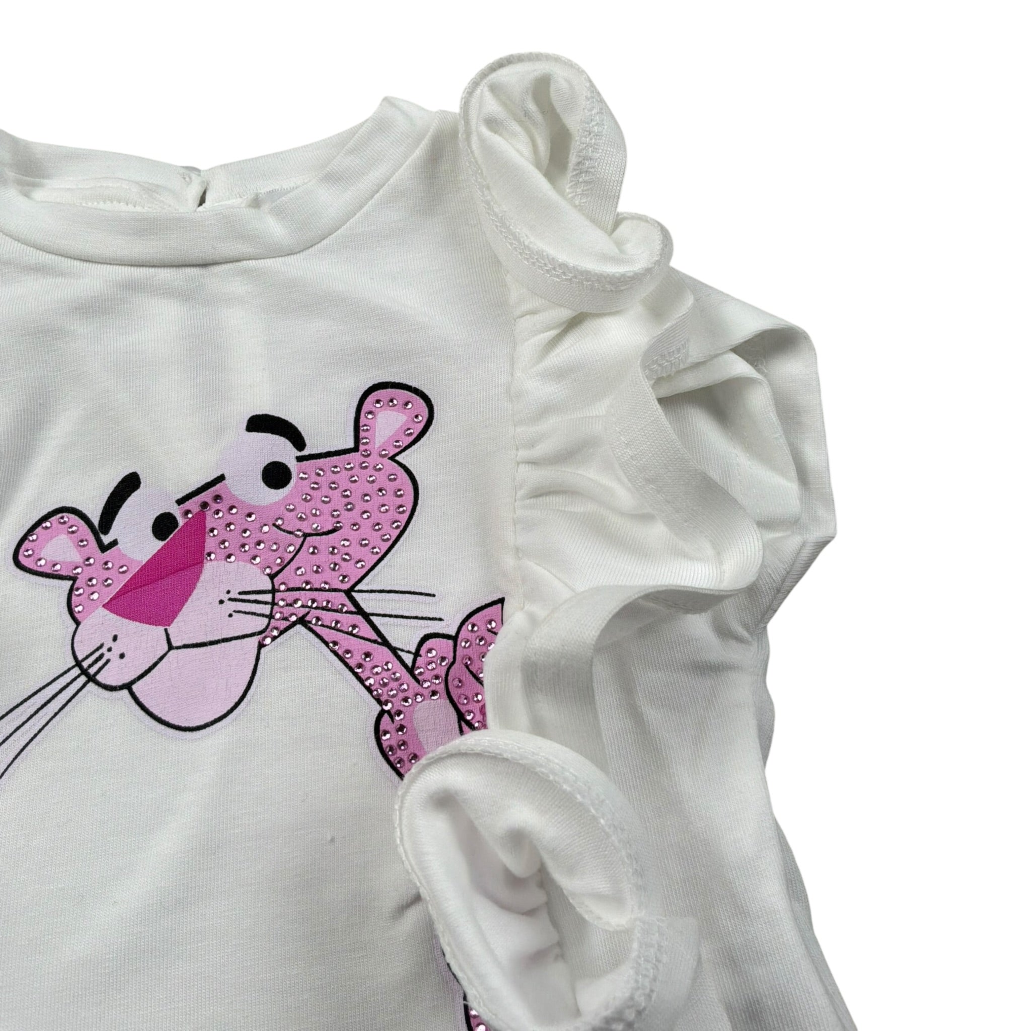 M+E' T-Shirt Girocollo tinta unita con Stampa Bianco per Neonata UE1377 BIANCO M+E' 