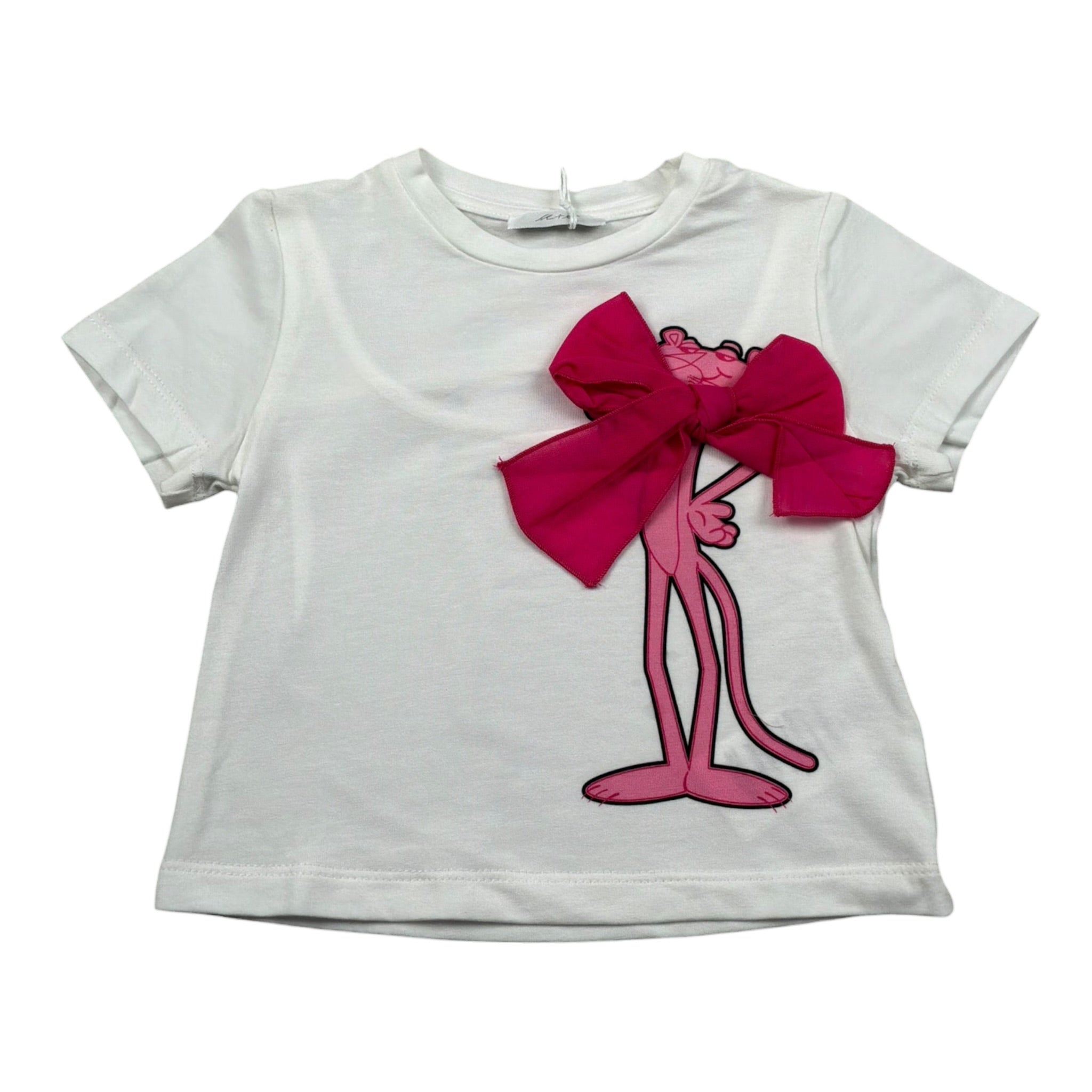 M+E' T-Shirt Girocollo tinta unita con Stampa Bianco per Bambina UE1389J BIANCO M+E' 