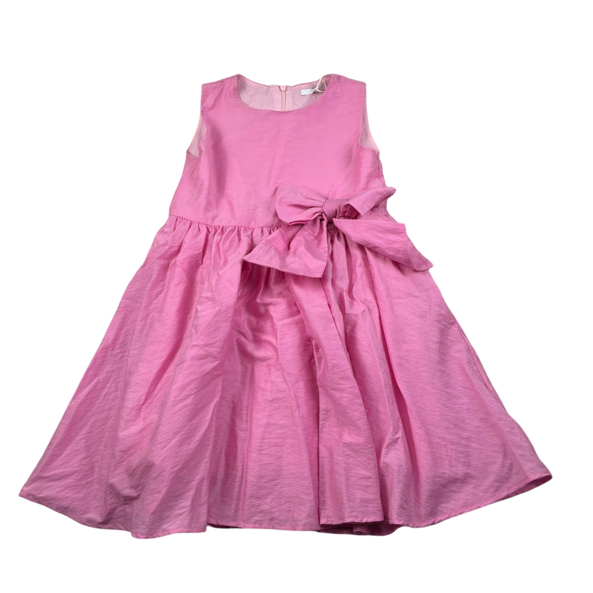 M+E' Abito tinta unita con Applicazione Fiocco Rosa per Bambina UE1415J ROSA M+E' 