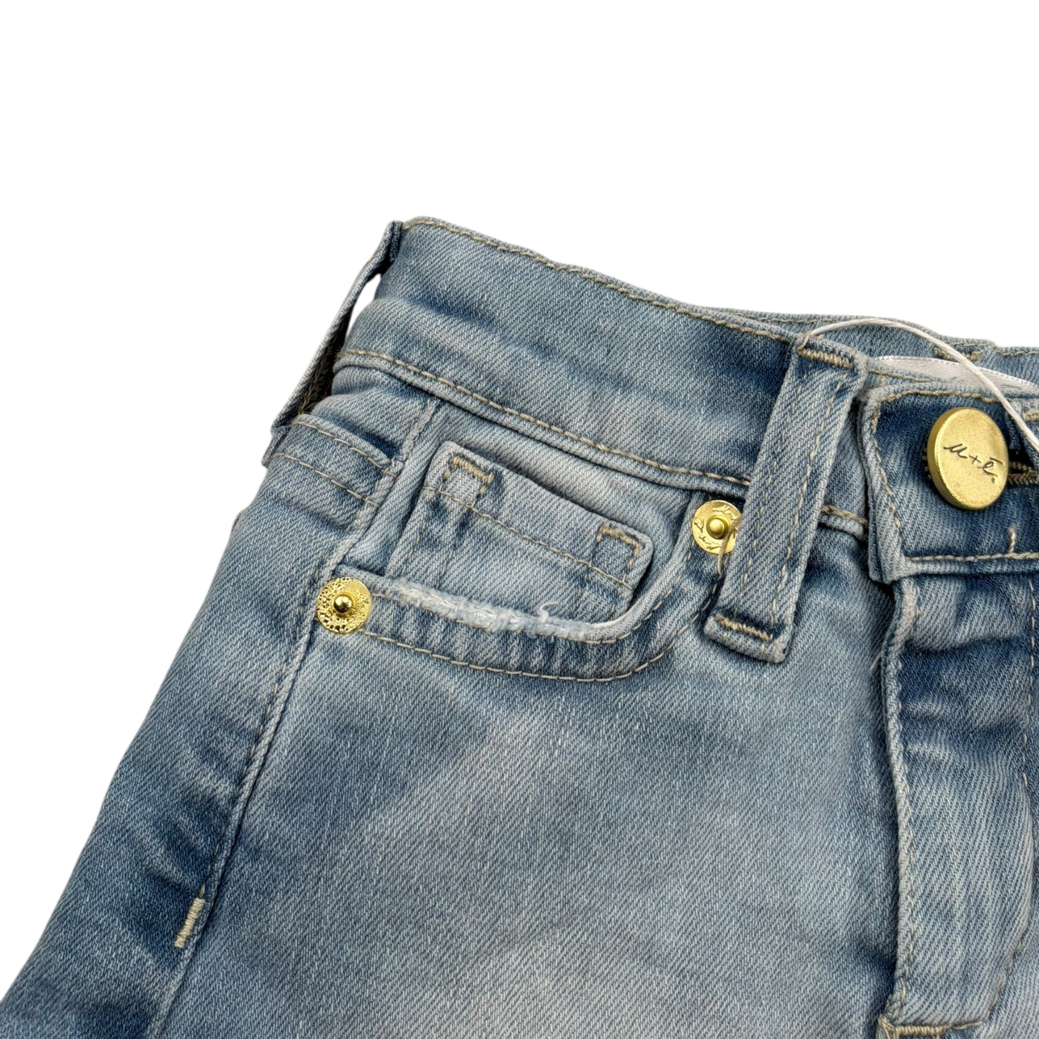 M+E' Short In Denim tinta unita con Girovita Regolabile Azzurro per Neonata UE1691 AZZURRO M+E' 
