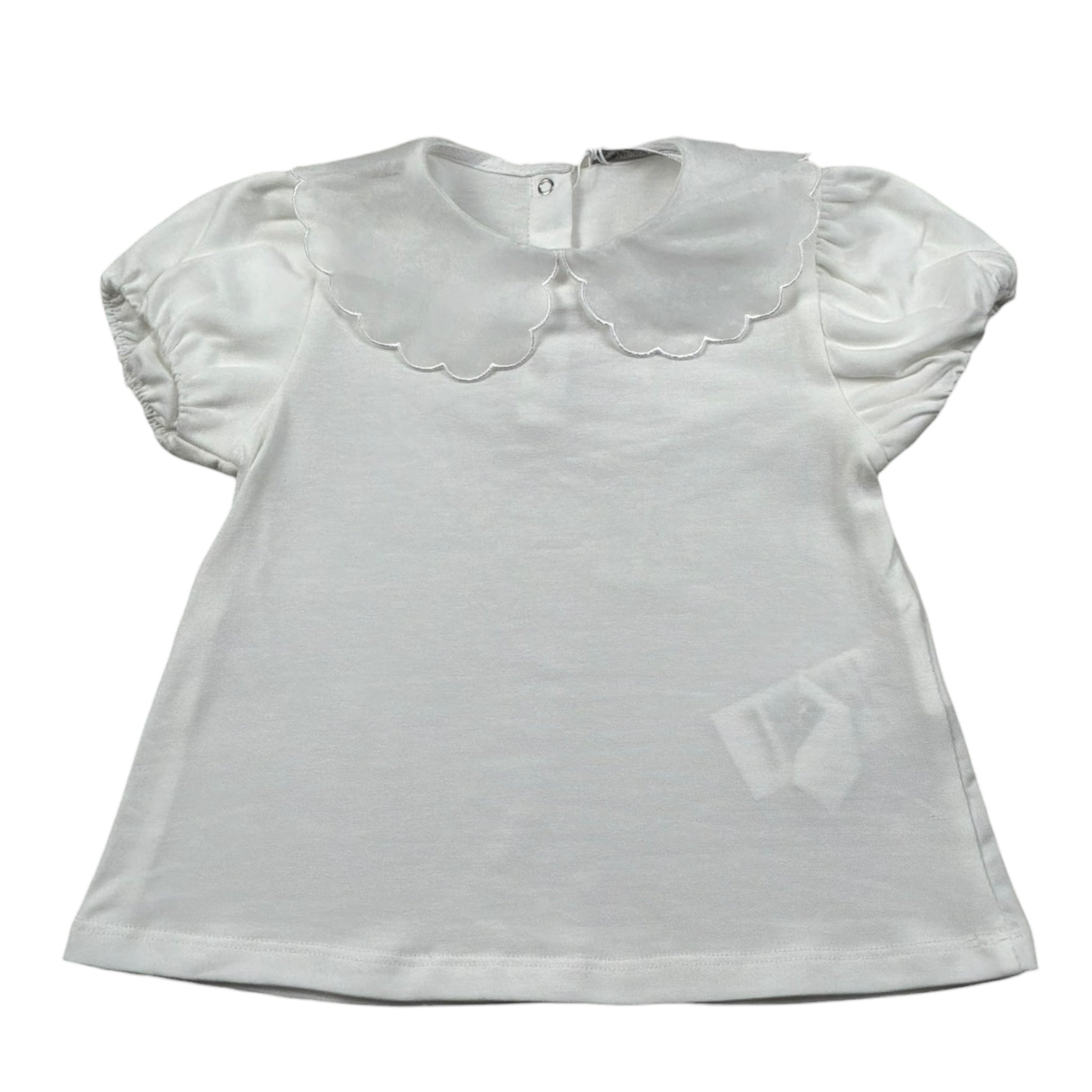 M+E' T-Shirt Tinta Unita con Colletto per Neonata UE1773NX BIANCO M+E' 
