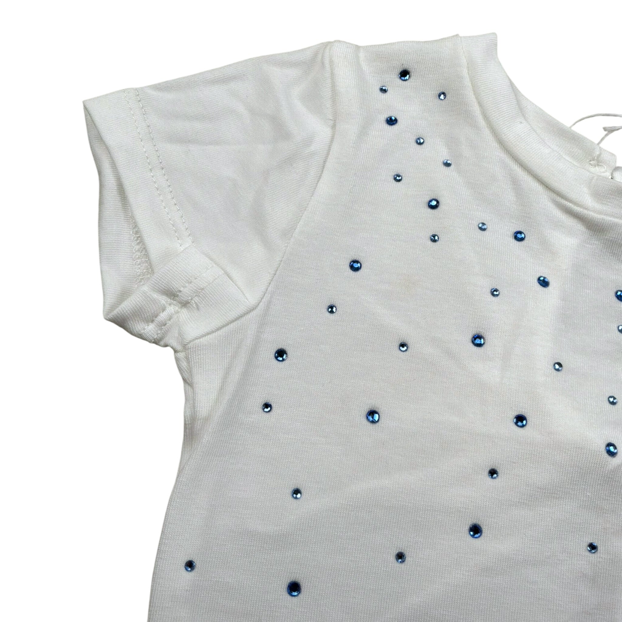 M+E' T-Shirt Girocollo tinta unita con Brillantini Bianco per Neonata UE1786 BIANCO M+E' 