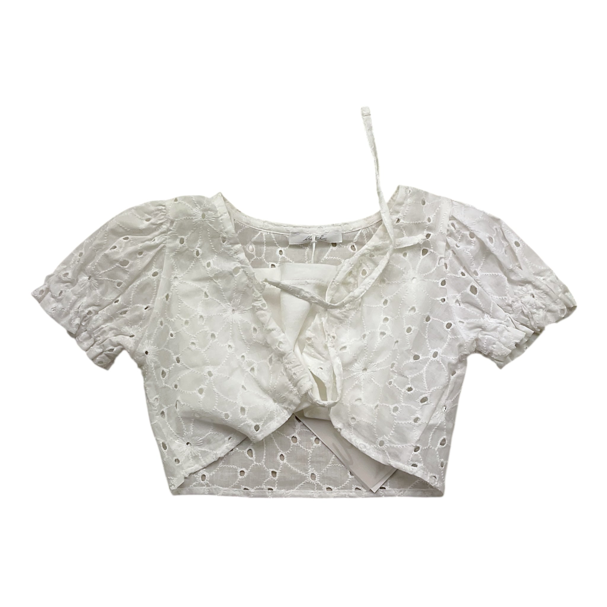 M+E' Top Tinta Unita Traforato per Neonata UE1803 BIANCO M+E' 