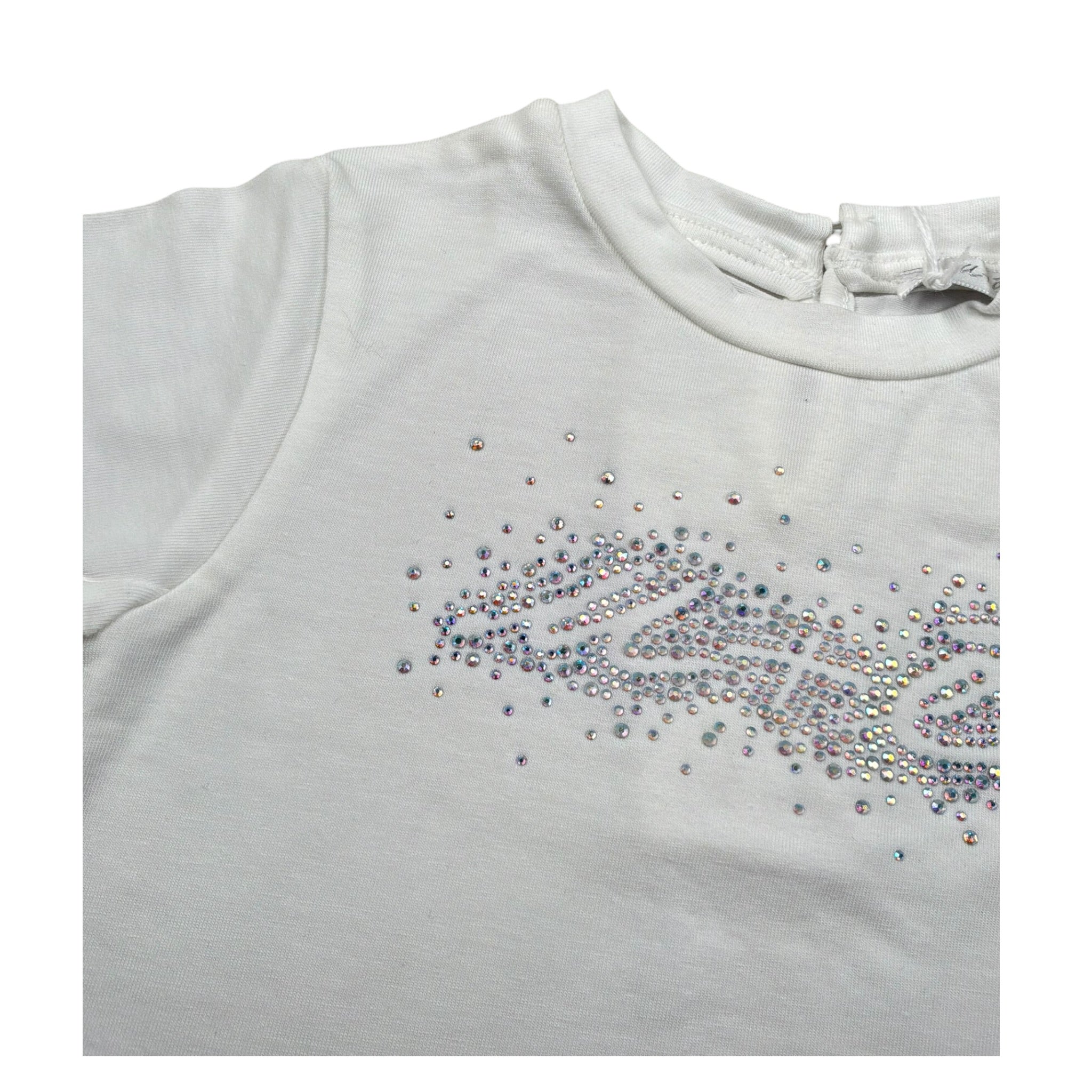 M+E' T-Shirt Girocollo tinta unita con Brillantini Panna per Neonata UE1817N PANNA M+E' 