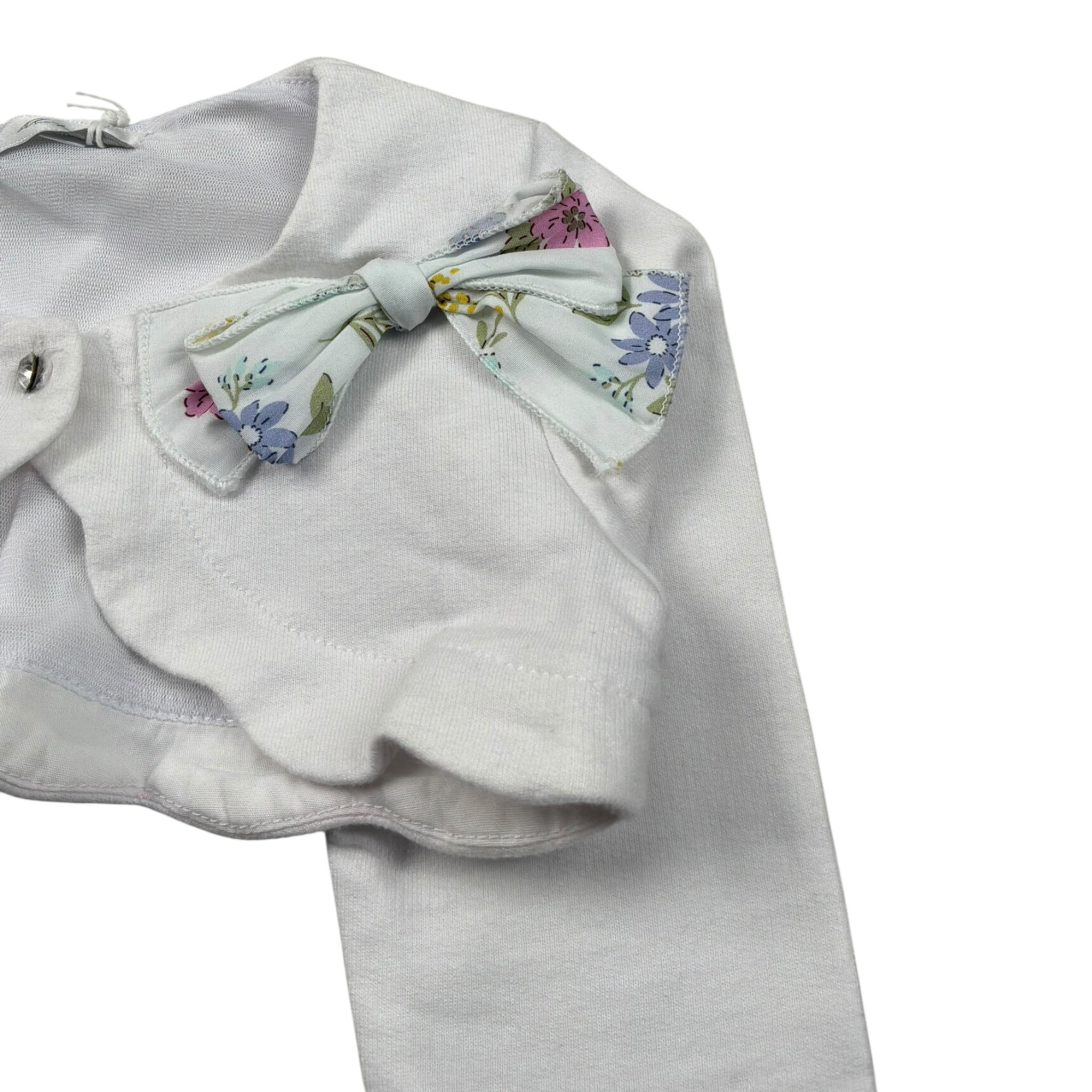 M+E' Coprispalle tinta unita con Fiocco Bianco per Bambina UE1847 BIANCO M+E' 
