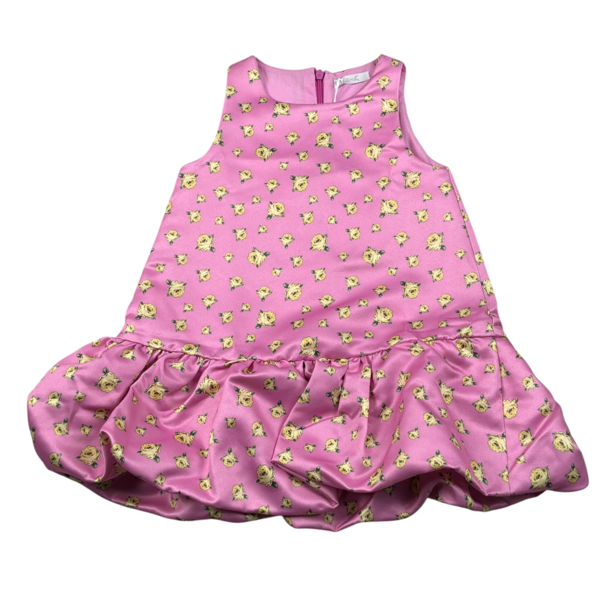 M+E' Abito Giromanica tinta unita Stampa Fantasia Floreale Rosa per Bambina UE1849X ROSA M+E' 