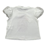 M+E' T-Shirt Girocollo Tinta Unita con Stampa per Bambina UE1856 BIANCO M+E' 