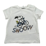 M+E' T-Shirt Girocoll tinta unita con Ricami Bianco per Neonato UEM0285 BIANCO M+E' 