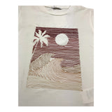 M+E' T-Shirt Girocollo Tinta Unita con Stampa In Contrasto per Neonato UEM0483 PANNA M+E' 
