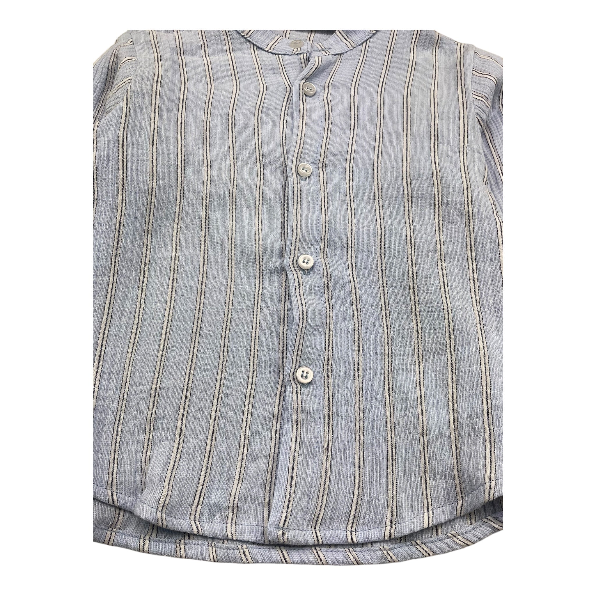 M+E' Camicia Manica Lunga Tinta Unita per Bambino UEM0580J AZZURRO M+E' 